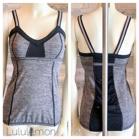 lululemon athletica Tops - Reflective straps; gray stripe; black accent tank